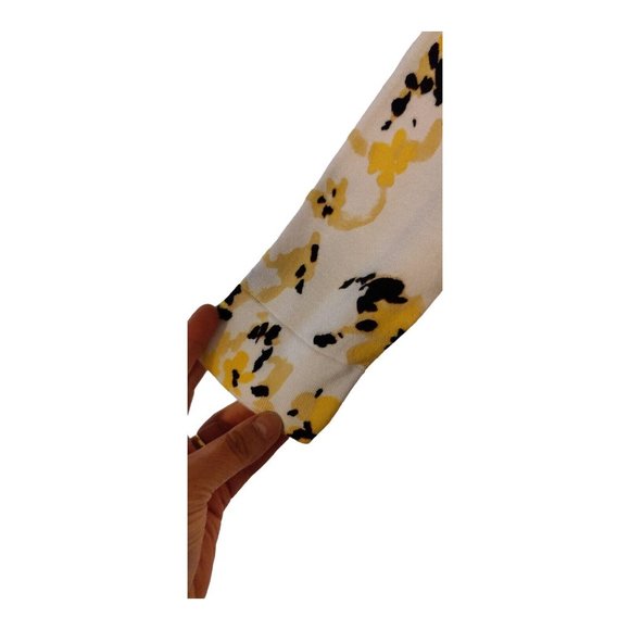 Charter Club Cardigan Sweater Black/yellow Floral Women's Large waist length - Picture 8 of 12